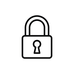 Poster - Simple Black and White Padlock Icon for Security Concepts
