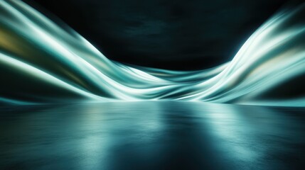 Poster - A captivating abstract scene featuring smooth, flowing light patterns sweeping across a dark surface, evoking emotions of calmness and contemplation.