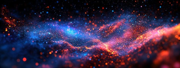 Wall Mural - Vibrant Cosmic Nebula with Blue and Orange Hues