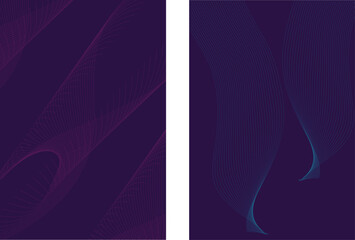 Leinwandbilder - Abstract line wave gradient poster background vector. Minimalist cover template with vibrant perspective line wave in motion. Perfect design for social media, cover, banner, flyer, web, ads