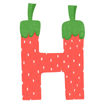 Alphabet H Strawberry