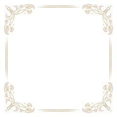 Wall Mural - Delicate vintage style square floral frame. Vector graphic.