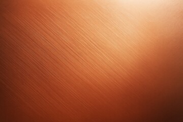 Poster - Abstract copper brushed metal background with diagonal texture and soft gradient light effect showing metallic surface detail and warm color tones.