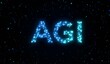 © 陈佳乐 - The acronym 'AGI' displayed in sparkling blue text against a starry background