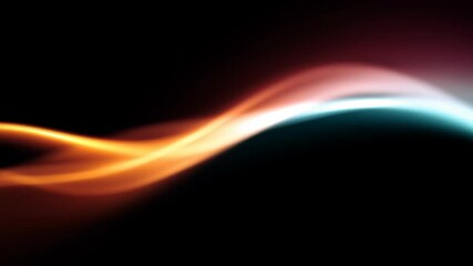 Leinwandbilder - Abstract light waves in vibrant warm and cool tones create a dynamic visual experience across a dark background