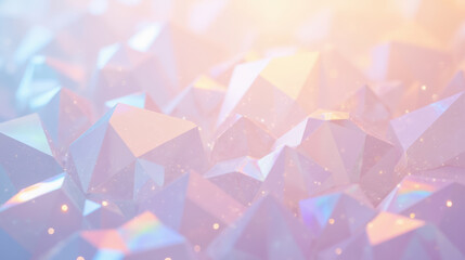 Poster - Shimmering crystals in soft pastel colors create dreamy, ethereal atmosphere, perfect for backgrounds or abstract designs