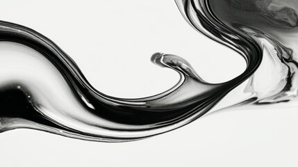 Aufkleber - Black and white marble swirl texture with fluid ink pattern and glossy stone surface, abstract natural mineral design ideal for ceramic tiles, counters, and modern interior backgrounds