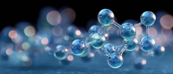 Poster - Transparent Hydrogen Fuel Molecular H2 Structure as Water Bubbles with Eco Energy Concept for Clean Technology and Sustainable Research Publications