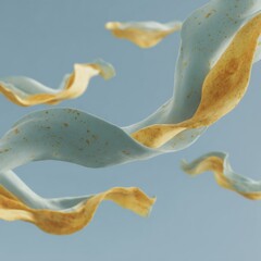 Aufkleber - Abstract Fluid Swirls with Dynamic Wave Patterns and Microscopic Textures in Soft Neutral Tones for Modern Medical and Scientific Visualization