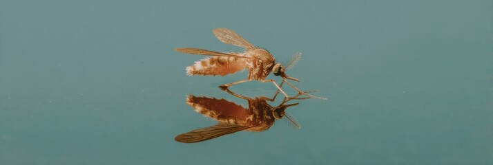 Poster - Modern Pest Control Concept Dead Mosquito with Detailed Anatomy Isolated on Clean Background for Effective Extermination and Repellent Marketing