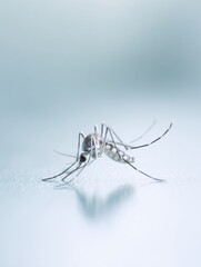 Poster - Detailed Close-Up of Dead Aedes Albopictus Mosquito on Surface Highlighting Disease Risks for Health Awareness and Modern Public Health Campaigns
