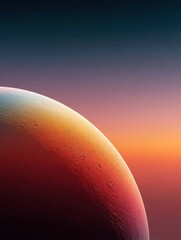 Aufkleber - Atmospheric Planet Surface at Sunset with Gradient Space Background for Modern Cosmic Art and Digital Science Visualization