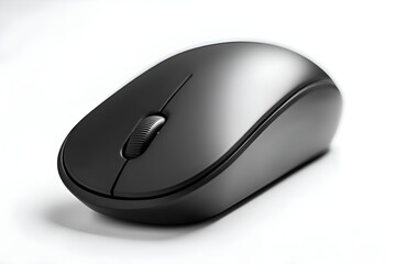 Poster - Wireless mouse resting on white background