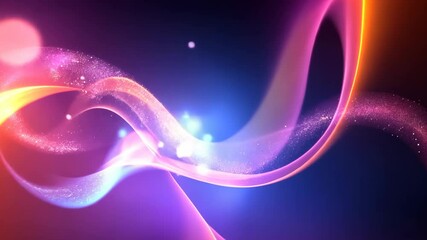 Fototapete - Vibrant Abstract Light Waves and Particle Effects with Dynamic Color Transitions