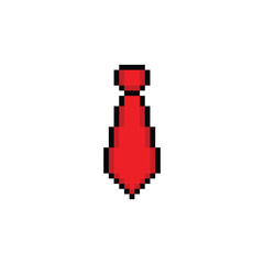 Poster - tie icon 8 bit, pixel art 8-bit icon for game  logo. 