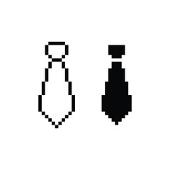 Poster - tie icon 8 bit, pixel art 8-bit icon for game  logo. 