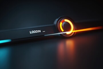 Poster - Endless Loading Symbol on Server Error Screen With Faded Top Margin in a Dark Environment
