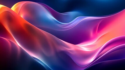 Fototapete - Vivid Abstract Waveforms with Neon Colors and Dynamic Light Effects
