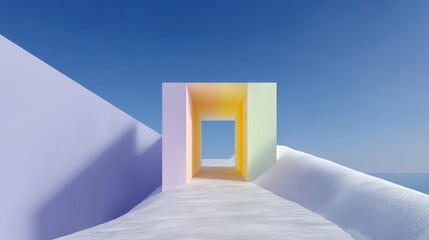Aufkleber - Pastel Geometric Frame Cutout in Bright Environment