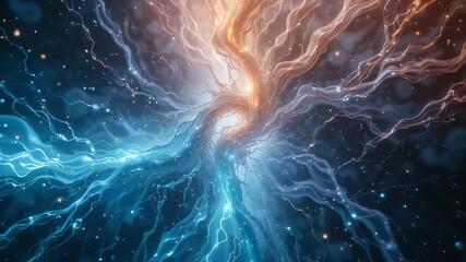 Wall Mural - Abstract Energy Vortex with Glowing Cosmic Light and Swirling Nebula