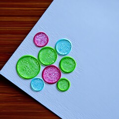Fototapete - Pastel Watercolor Circles on Light Blue Background