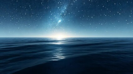 Wall Mural - Nighttime Ocean Under Starry Sky
