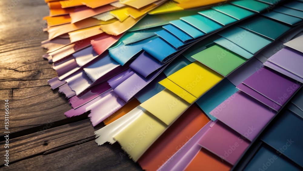 Color chart guide on surface for reference and identification. Stock ...