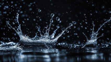 Poster - High-definition collection of water splash isolated on background.