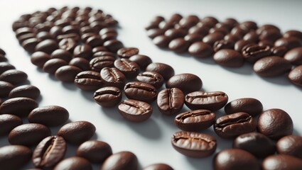 Aufkleber - Coffee beans isolated on white background, with full depth of field.