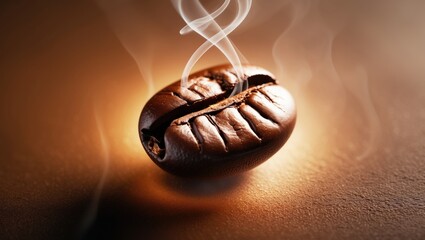 Poster - Coffee bean on vintage background, classic design element.