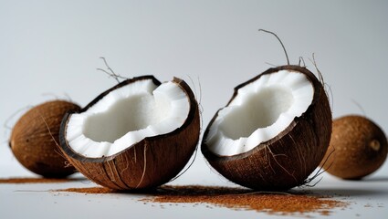 Aufkleber - Slices of Coconut isolated on a background