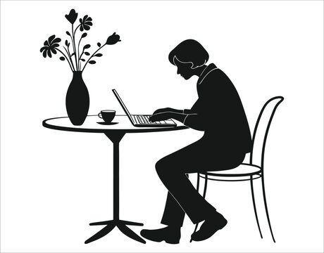 Silhouette of Tech Professional at Desk