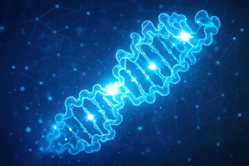 Poster - This glowing molecular helix symbolizes innovation and complex connectivity highlighting energy and structural precision in progress