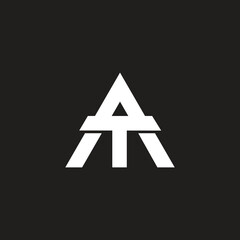 Leinwandbilder - Triangle shape, TA logo design vector.