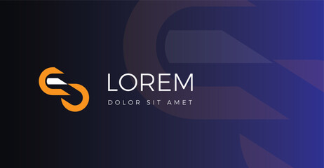Aufkleber - The EO letter logo is formed with sharp orange and white lines separated from each other