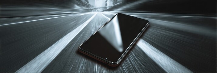 Poster - Smartphone App Crash Error Displayed on Device Showing Motion Blur Effect in a Dynamic Environment