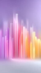 Poster - Abstract Cityscape with Pink and Orange Gradient Background