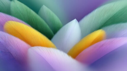 Poster - Abstract Colorful Feathers and Shapes Digital Art