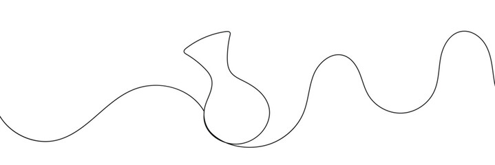 Aufkleber - Continuous line drawing of vase. One line drawing background. Vector illustration. Linear drawing of a vase 