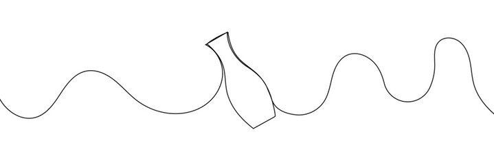 Aufkleber - Continuous line drawing of vase. One line drawing background. Vector illustration. Linear drawing of a vase 