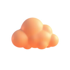 Poster - Isolated peach colored cloud on a black plain background isolated on white background