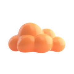 Poster - A cluster of orange spheres  view isolated on white background