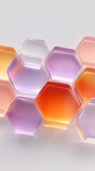 Poster - Abstract Geometric Hexagon Pattern in Pastel Colors