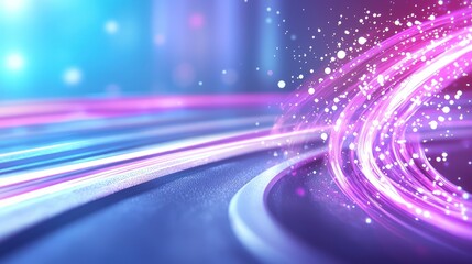 Poster - Abstract Glowing Light Beams and Motion Trails