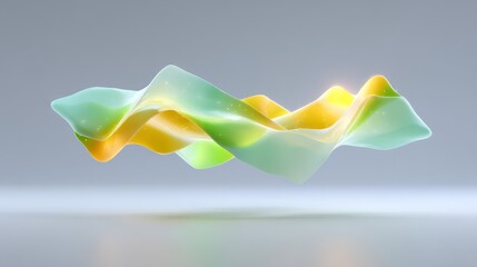 Poster - Abstract Green Yellow Wave Graphic Poster