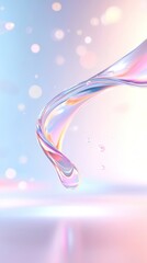 Poster - Abstract Pastel Liquid Flowing With Iridescent Shine