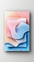 Poster - Abstract Pastel Wave Background with Layered Squares