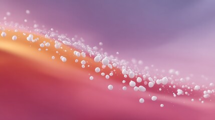 Poster - Abstract Pink Purple Orange Gradient Background with Floating White Dots