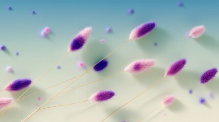 Poster - Abstract Purple and Pink Fluffy Pattern with Gold Accents