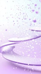 Poster - Abstract Purple and White Gradient Background with Flowing Lines and Sparkles